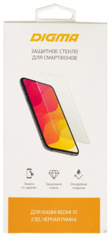 Защитное стекло для экрана Digma 2.5D черный для Xiaomi Redmi 10 2.5D 1шт. (DGG2XR10AA) от магазина РЭССИ