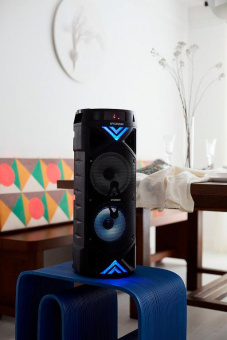 Минисистема Hyundai H-MC180 черный 80Вт FM USB BT SD/MMC от магазина РЭССИ