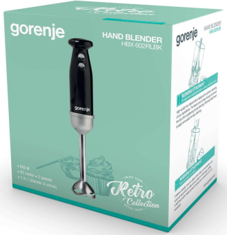 Блендер погружной Gorenje HBX602RLBK 600Вт черный/серебристый от магазина РЭССИ