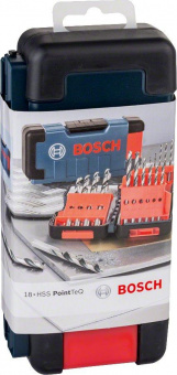 Набор сверл Bosch HSS PointTeQ (2608577350) по металлу (18пред.) для шуруповертов/дрелей от магазина РЭССИ