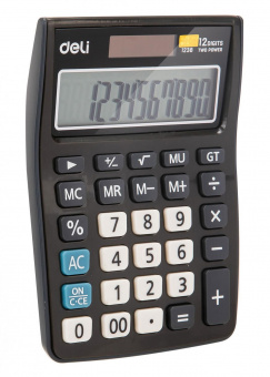 Калькулятор настольный Deli E1238black черный 12-разр. от магазина РЭССИ