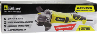 Углошлифовальная машина Kolner KAG 125/1000 V 1000Вт 12000об/мин рез.шпин.:M14 d=125мм (КН125-1000В) от магазина РЭССИ