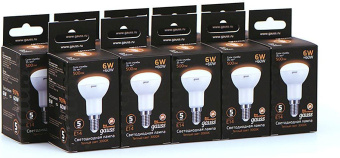 Лампа светодиодная Gauss R50 6Вт цок.:E14 рефлек. 220B 3000K св.свеч.бел.теп. (упак.:10шт) (106001106) от магазина РЭССИ