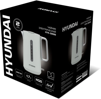 Чайник электрический Hyundai HYK-S9999 1.7л. 2200Вт светло-зеленый/серебристый корпус: металл от магазина РЭССИ
