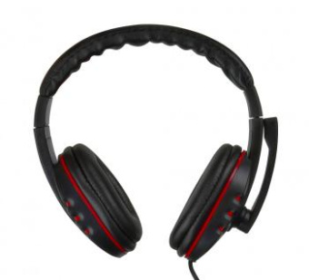 Наушники с микрофоном Оклик HS-L380G ABADDON черный/красный 1.8м мониторные оголовье (1100404) от магазина РЭССИ