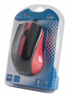 Мышь Оклик 225M черный/красный оптическая (1000dpi) USB (3but) от магазина РЭССИ