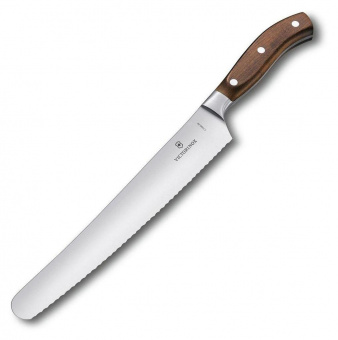 Нож кухонный Victorinox Grand Maitre Wood (7.7430.26G) кованый универсальный для хлеба лезв.260мм серрейт. заточка коричневый от магазина РЭССИ