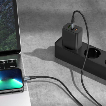 Кабель Hoco X86 iP Spear PD X86 IP USB-C-Lightning (m) 1м черный коробка от магазина РЭССИ