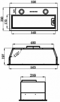 Вытяжка встраиваемая Maunfeld THAMES 601M черный управление: кнопочное (1 мотор) от магазина РЭССИ