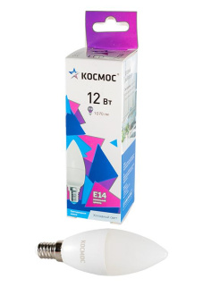 Лампа светодиодная КОСМОС LED12wCNE1465 12Вт E14 6500K BL1 от магазина РЭССИ