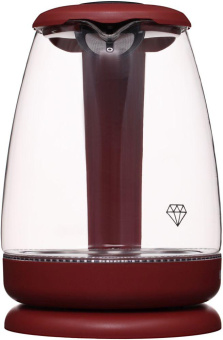 Чайник электрический Hyundai HYK-G1002 1.7л. 2200Вт бордовый (корпус: стекло) от магазина РЭССИ