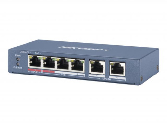 Коммутатор Hikvision DS-3E0106HP-E 4x100Mb 2PoE+ 60W неуправляемый от магазина РЭССИ