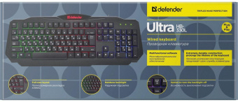 Клавиатура Defender Ultra HB-330L черный USB LED (подставка для запястий) от магазина РЭССИ