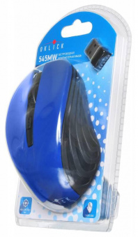 Мышь Оклик 545MW черный/синий оптическая (1600dpi) беспроводная USB для ноутбука (4but) от магазина РЭССИ