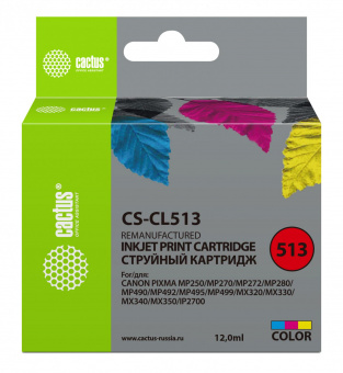 Картридж струйный Cactus CS-CL513 многоцветный (15мл) для Canon Pixma MP240/MP250 от магазина РЭССИ