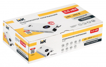 Стабилизатор напряжения IEK Slim 0.5кВА однофазный белый (IVS22-1-D05-09) от магазина РЭССИ