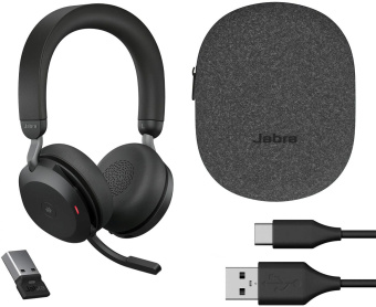 Наушники с микрофоном Jabra Evolve2 75, Link380a MS Stereo Black черный накладные BT/Radio оголовье (27599-999-999) от магазина РЭССИ