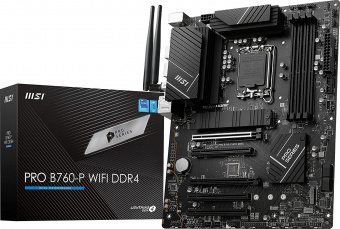 Материнская плата MSI PRO B760-P WIFI DDR4 Soc-1700 Intel B760 4xDDR4 ATX AC`97 8ch(7.1) 2.5Gg+HDMI+DP от магазина РЭССИ