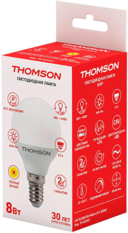 Лампа светодиодная Thomson TH-B2033 8Вт цок.:E14 шар 220B 3000K св.свеч.бел.теп. Globe от магазина РЭССИ