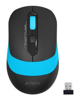 Мышь A4Tech Fstyler FG10S черный/синий оптическая (2000dpi) silent беспроводная USB для ноутбука (4but) от магазина РЭССИ