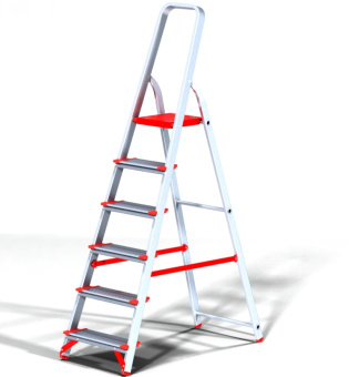 Профессиональная стремянка Новая Высота NV3117 1x6 ступеней 130 мм Max нагр. 225 кг 2К башмаки 3117106 от магазина РЭССИ