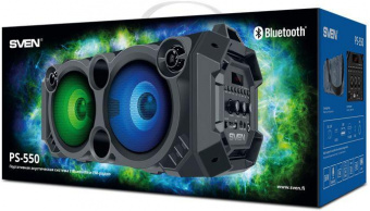 Колонка порт. Sven PS-550 черный 36W 2.0 BT/3.5Jack/USB 10м 2000mAh (SV-018153) от магазина РЭССИ