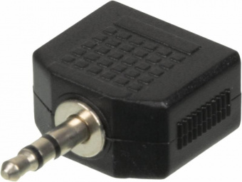 Адаптер аудио Ningbo JAAA095-B 2xJack 3.5 (f)/Jack 3.5 (m) черный от магазина РЭССИ