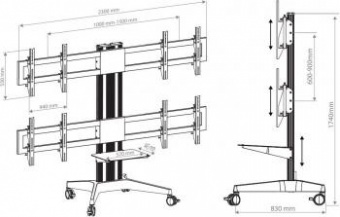 Подставка для телевизора Arm Media PT-STAND-16 серебристый 26"-55" макс.120кг напольный фиксированный от магазина РЭССИ