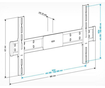 Кронштейн для телевизора Holder LCD-F6608 черный 42"-65" макс.45кг настенный фиксированный от магазина РЭССИ