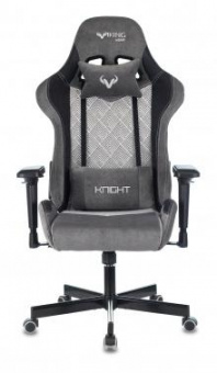 Кресло игровое Zombie VIKING 7 KNIGHT Fabric серый Loft ромбик текстиль/эко.кожа с подголов. крестов. металл от магазина РЭССИ