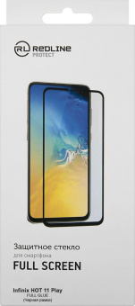 Защитное стекло для экрана Redline черный для Infinix HOT 11 Play 2.5D 1шт. (УТ000028371) от магазина РЭССИ