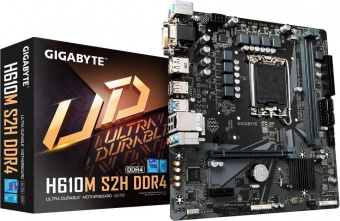 Материнская плата Gigabyte H610M S2H DDR4 Soc-1700 Intel H610 2xDDR4 mATX AC`97 8ch(7.1) GbLAN+VGA+DVI+HDMI+DP от магазина РЭССИ