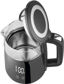 Чайник электрический Hyundai HYK-G6404 1.7л. 2200Вт черный/серебристый корпус: стекло/пластик от магазина РЭССИ