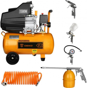 Компрессор поршневой Deko DKAC24 масляный 24л 1500Вт оранжевый/черный от магазина РЭССИ