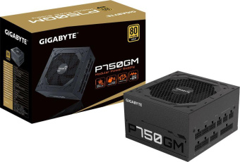 Блок питания Gigabyte ATX 750W GP-P750GM 80+ gold 24pin APFC 120mm fan 8xSATA Cab Manag RTL от магазина РЭССИ