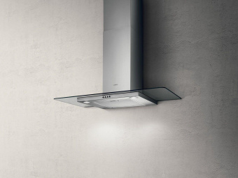Вытяжка каминная Elica Flat Glass IX/A/90 нержавеющая сталь управление: кнопочное (1 мотор) от магазина РЭССИ