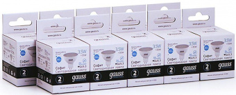 Лампа светодиодная Gauss Elementary MR16 3.5Вт цок.:GU5.3 спот 220B 4100K св.свеч.бел.ней. MR16 (упак.:10шт) (13524) от магазина РЭССИ