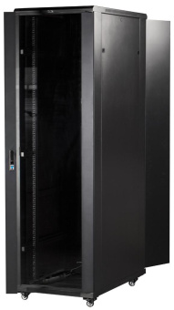 Шкаф серверный Lanmaster (TWT-CBB-22U-6X8-G1) напольный 22U 600x800мм пер.дв.стекл задн.дв.двуст. 2 бок.пан. 800кг черный IP20 от магазина РЭССИ