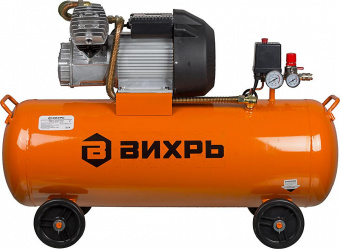 Компрессор поршневой Вихрь КМП-400/100 масляный 400л/мин 100л 2500Вт оранжевый от магазина РЭССИ