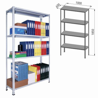 Стеллаж ПРАКТИК MS 185/100х40/4 S24199154402 от магазина РЭССИ
