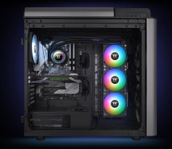 Система водяного охлаждения Thermaltake TH420 V2 ARGB Soc-AM5/AM4/1151/1200/1700 черный 4-pin 34.7dB Al+Cu Ret (CL-W376-PL14SW-A) от магазина РЭССИ