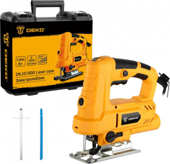 Лобзик Deko DKJS1000 Laser +1пил. 1000Вт 3000ходов/мин от электросети (кейс в комплекте) от магазина РЭССИ