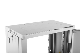 Шкаф коммутационный ЦМО (ШРН-12.350.1) настенный 12U 600x359мм пер.дв.стекл 200кг серый 300мм 180град. от магазина РЭССИ