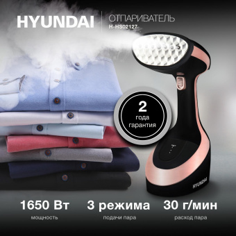 Отпариватель ручной Hyundai H-HS02127 1650Вт черный/розовый от магазина РЭССИ