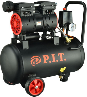 Компрессор поршневой P.I.T. PAC24-C1 безмасляный 110л/мин 24л 600Вт черный/красный от магазина РЭССИ