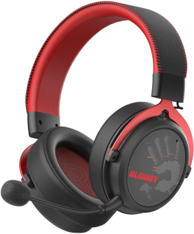 Наушники с микрофоном A4Tech Bloody MR590 Sports красный/черный 1.5м мониторные BT/Radio/3.5mm оголовье (MR590+ WIRED/SPORT RED) от магазина РЭССИ
