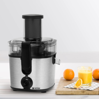 Соковыжималка центробежная Vitek VT-1600 1000Вт рез.сок.:600мл. стальной от магазина РЭССИ