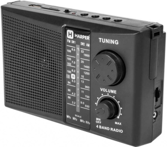 Радиоприемник настольный Harper HDRS-288 черный USB SD от магазина РЭССИ