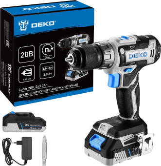 Дрель-шуруповерт Deko Loner 20 V аккум. патрон:быстрозажимной (085-1005) от магазина РЭССИ