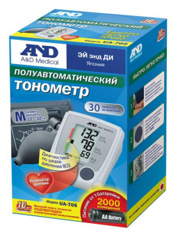 Тонометр полуавтоматический A&D UA-705 от магазина РЭССИ